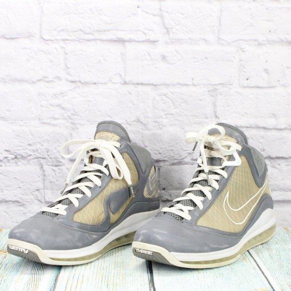 Nike Air Max Lebron VII Gray Leather Lace Up Basketball Sneakers Shoes Size 13 - Picture 2 of 9